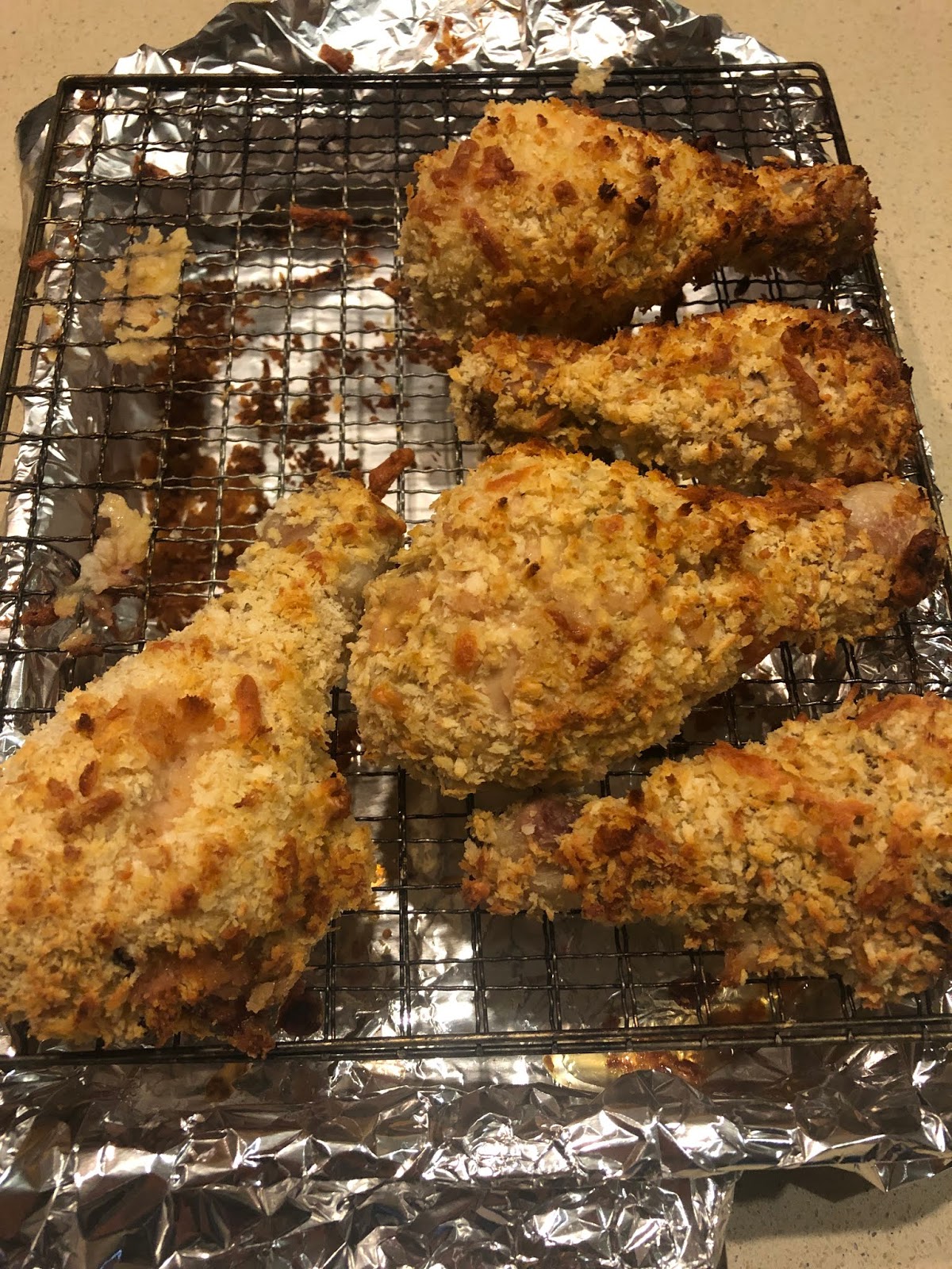 epularum Oven baked panko drumsticks (Bonus! Corn quenelles)