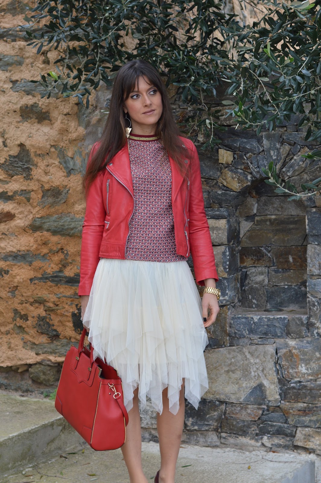 Fashion Musings Diary: Merry Christmas in Red Biker and Tutu Skirt! ♥ ...