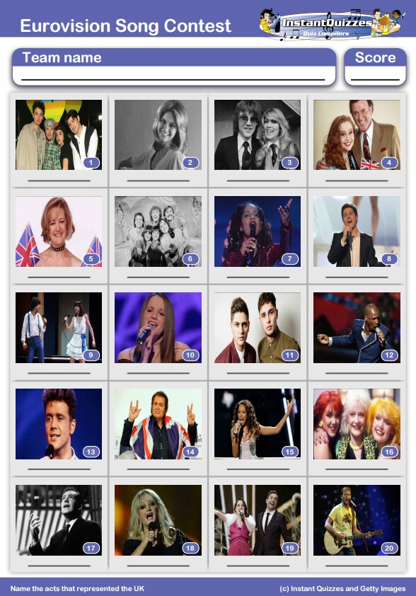 Eurovision Song Contest Quizzes