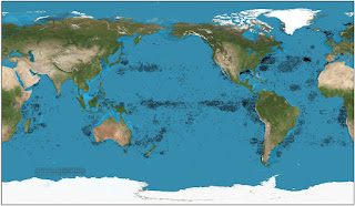 İspermeçet balinası dağılım haritası