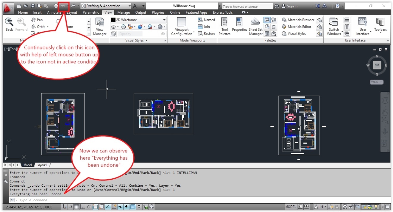 Procedure to use zoom previous tool in AutoCAD 2015