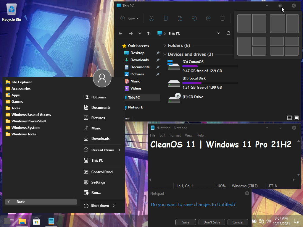 Download Windows 11 -Windows 11 Pro 21H2 CompactLite (22000.282).iso