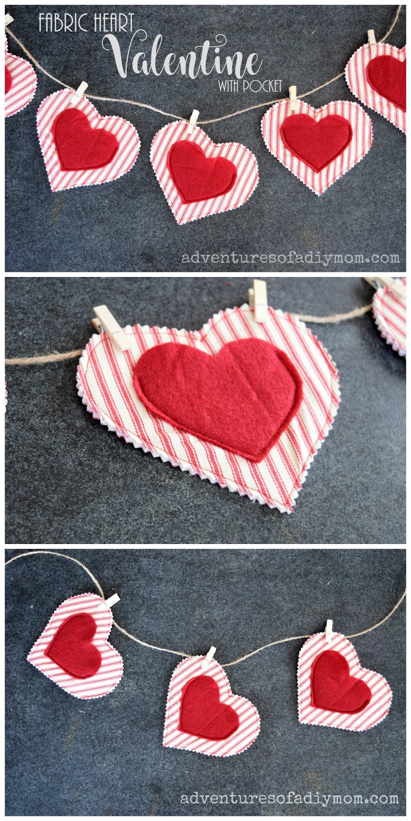 How to Make a Fabric Heart Valentine with a Pocket Adventures of a
