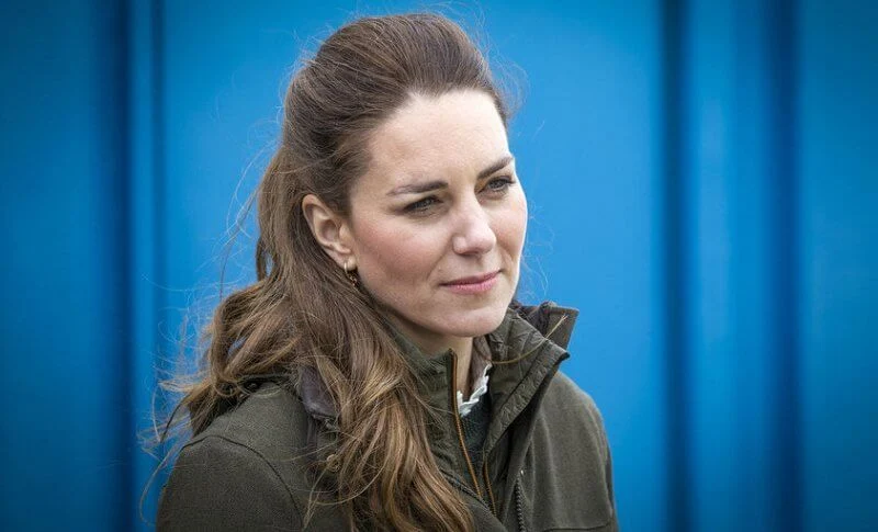 Kate Middleton wore- a new dobby cotton blouse by Scottish brand Brora, and new woodcock advanced jacket by Seeland