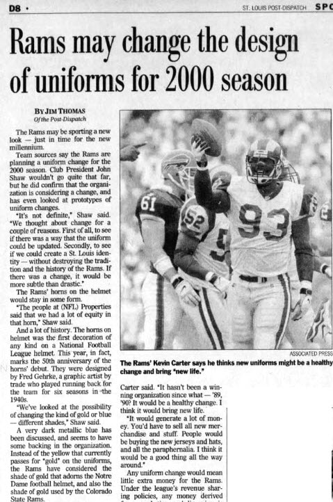 Pro Football Journal: Rams Oddities in Their Uniforms in the 2000s