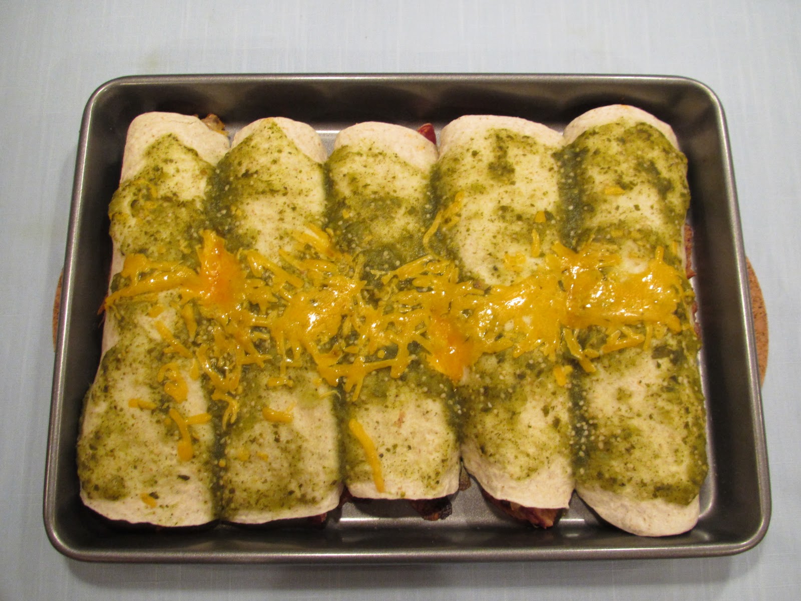 Pammi Cakes Recipes Baked Burritos with Tomatillo Salsa Verde Recipe