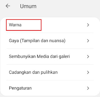 pilih menu warna pilih menu warna