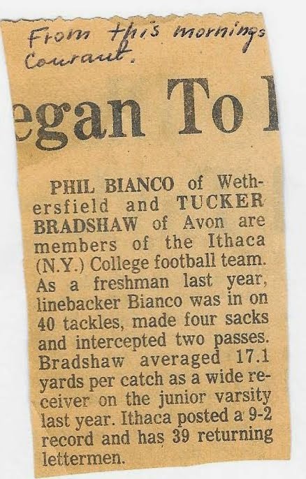 Hartford Courant article written after 1978 football season