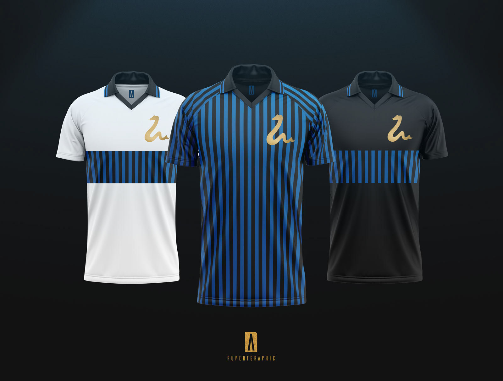 Inter Milan 'Golden Snake' Retro Concept Kits By Rupertgraphic - Footy