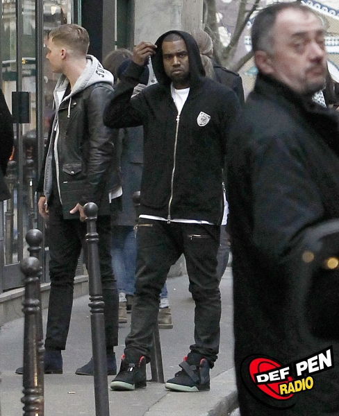effektivt ryste risiko Teddy Kaegele's Blog: Kanye West wearing Balmain Hoodie and Nike Air Yeezy  2 Sneakers in Paris