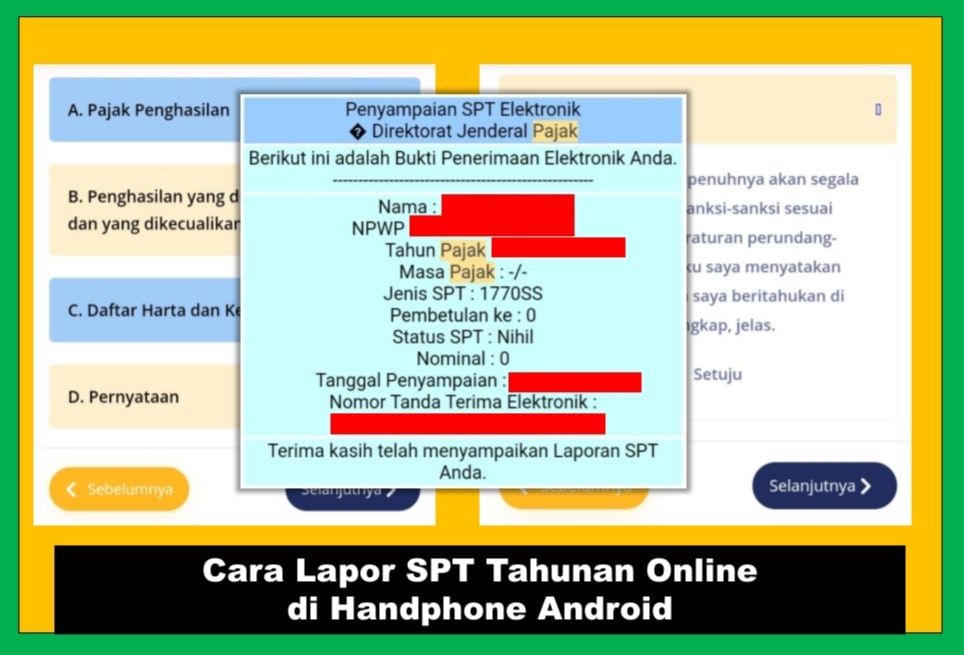Cara Lapor Spt Tahunan Online Di Handphone Android