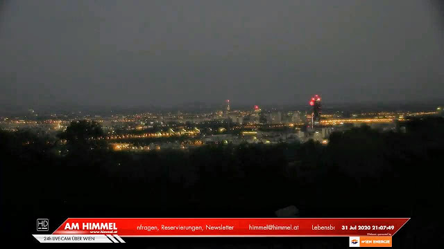 Webcam Oktogon mit Nachthimmel Wien