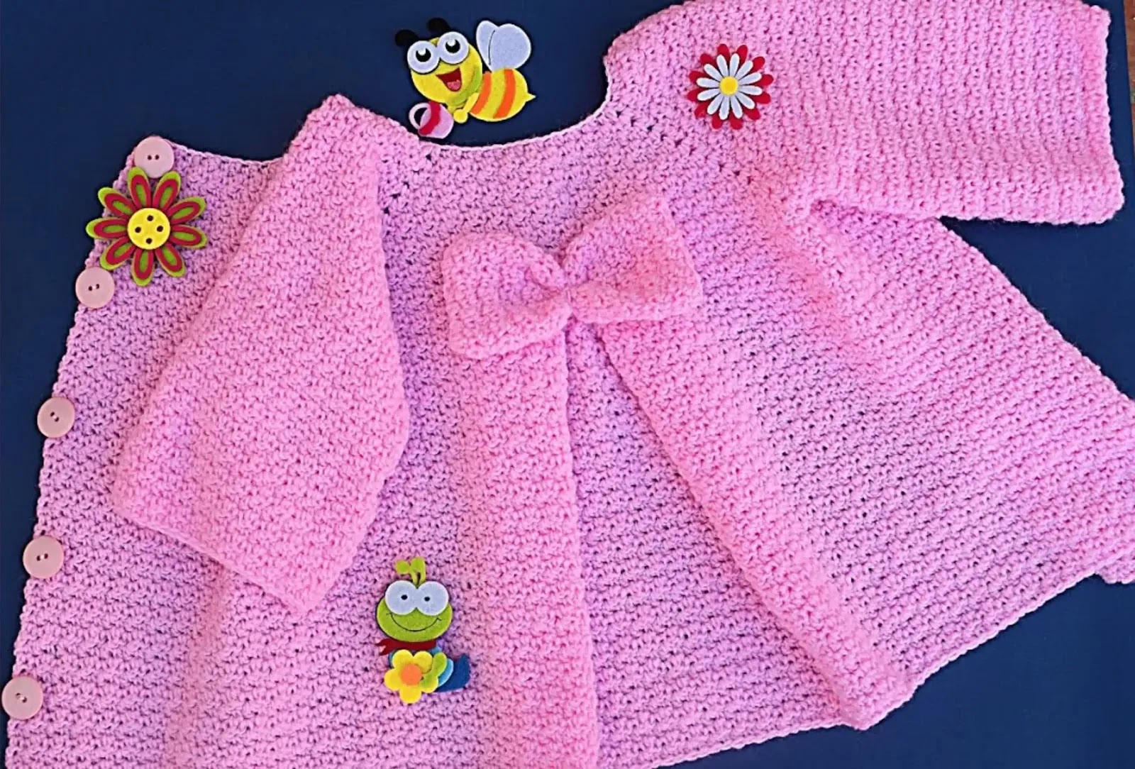 153. Hermoso Abrigo para niña a Crochet Paso a