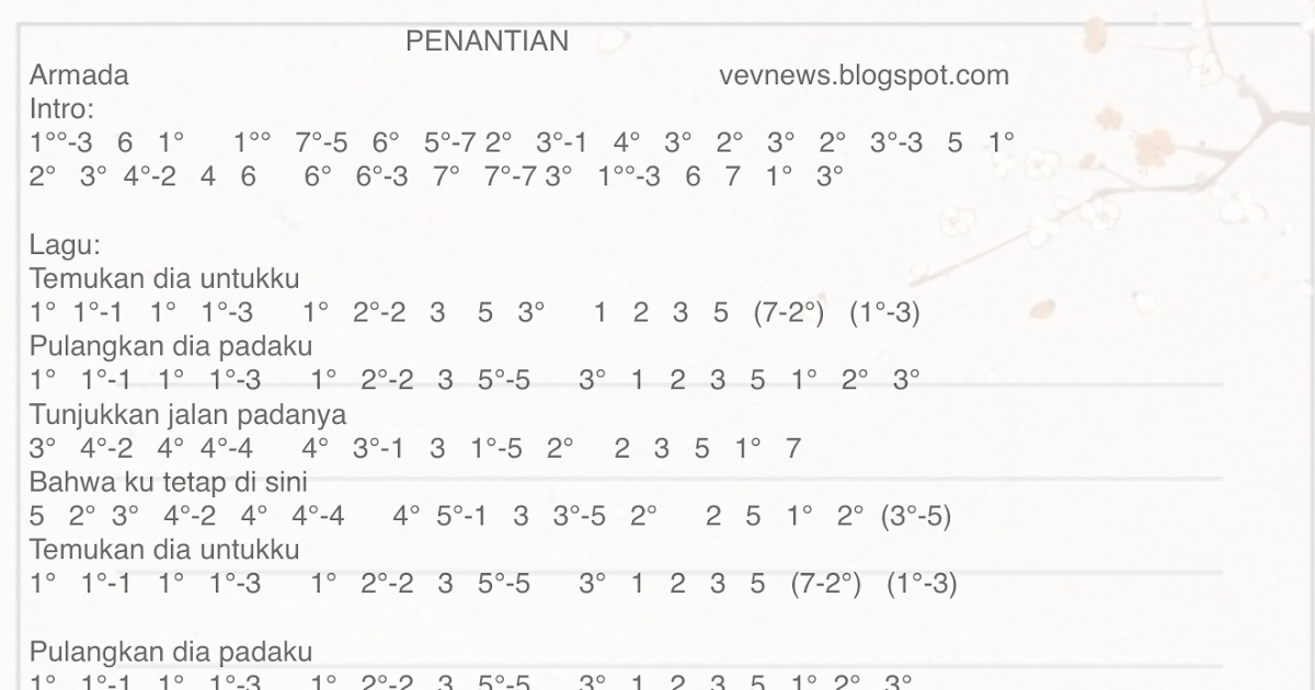 Not Angka Kalimba Penantian Armada vevnews Not Angka Kalimba Penantian Armada vevnews