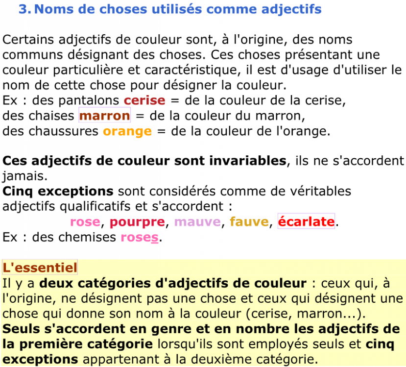 درس اللغة الفرنسية L’accord de l’adjectif – االثانية إعدادي