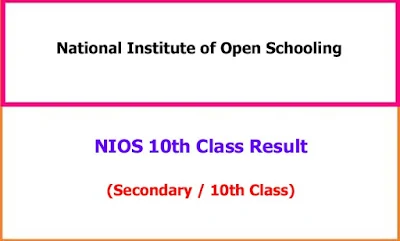 NIOS 10th Class Exam Result