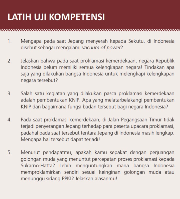 Jawaban Sejarah Inodnesia Uji Kompetensi Kelas 11 Semester
