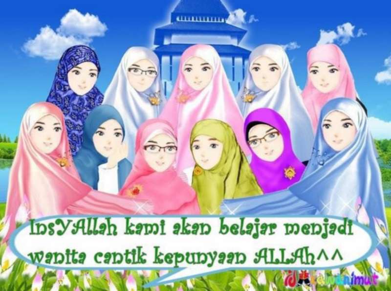 12 Kartun Persahabatan Muslimah Anak Cemerlang Gambar Lucu