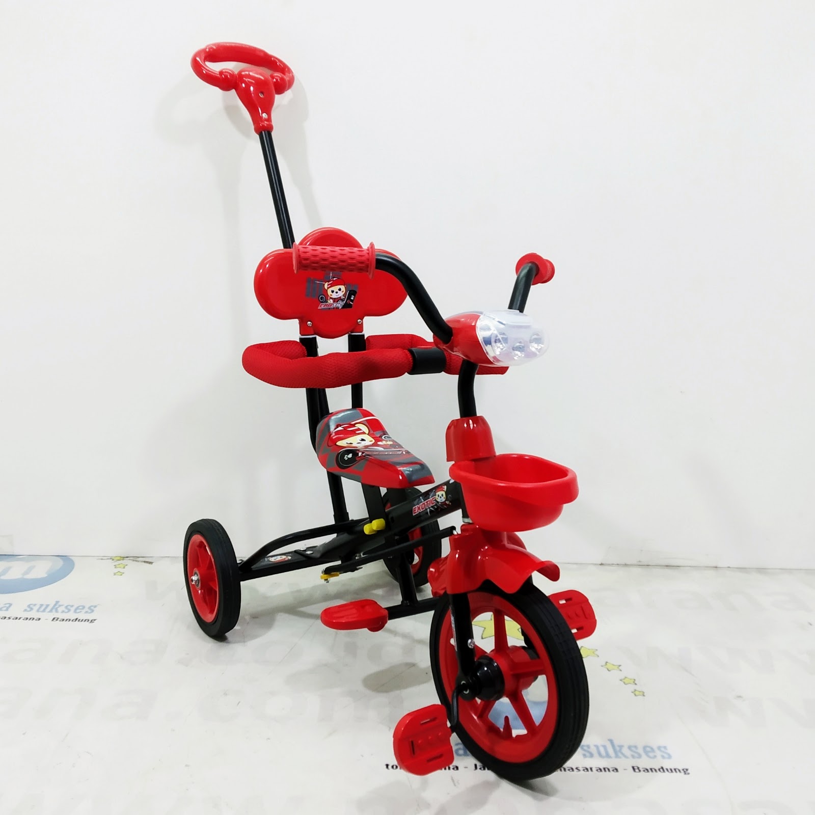 Tokosarana Mahasarana Sukses Sepeda Roda Tiga Anak Exotic Et2366 7 Bmx Roda Karet Bearing Headlight Ic Music Tongkat Dorong