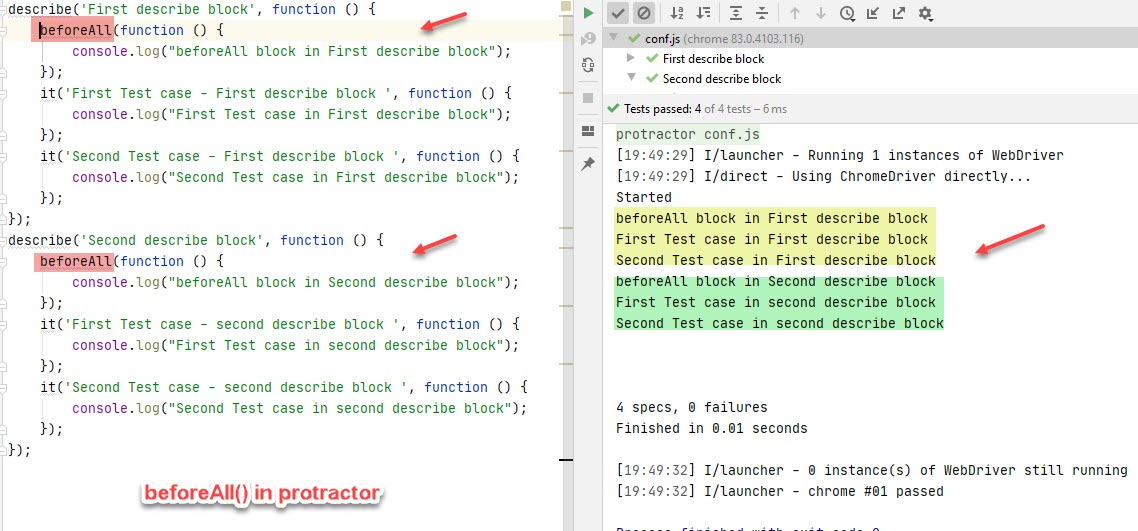 Keep Learning beforeAll in protractor