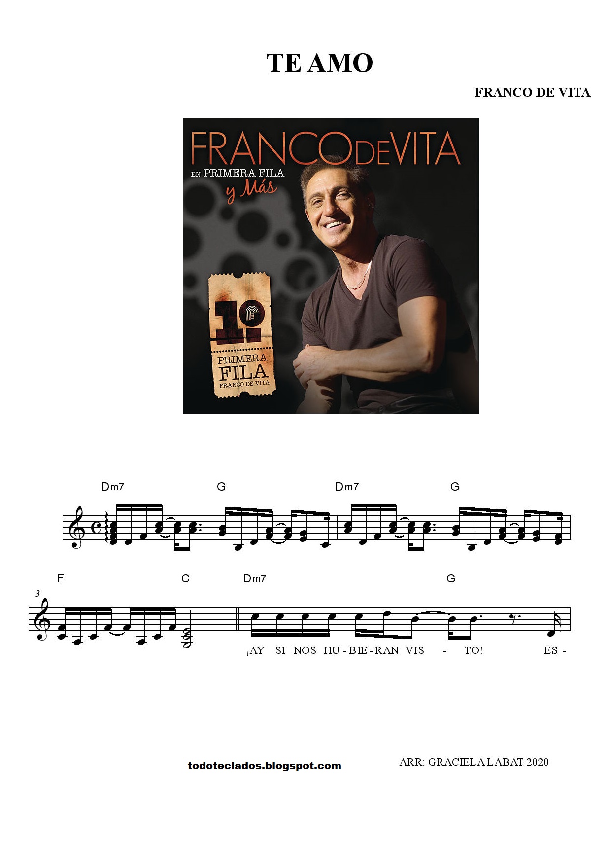 TODO TECLADOS "TE AMO" FRANCO DE VITA