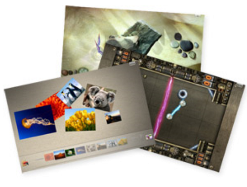 Tre delle applicazioni presenti nel Touch Pack per Windows 7