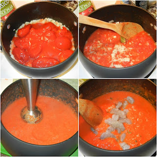 steps for making tomato soup with shrimp 