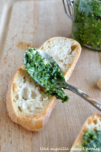 Pesto de fanes de carottes aux noix de cajou