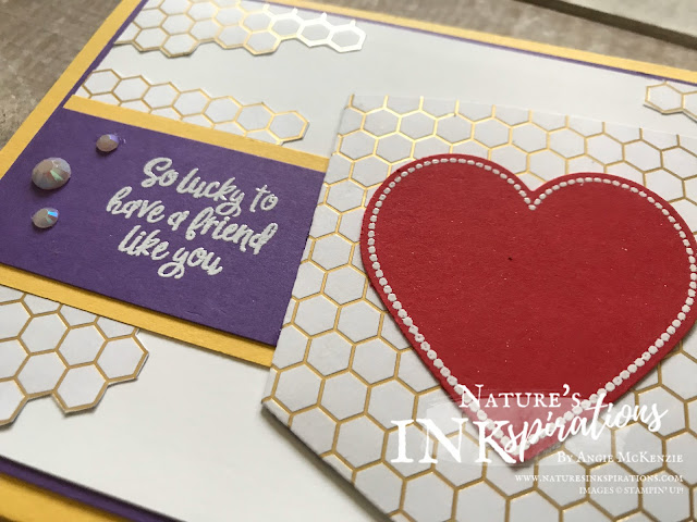 By Angie McKenzie for 3rd Thursdays Blog Hop; Click READ or VISIT to go to my blog for details! Featuring the 2020 SAB Golden Honey Specialty Designer Series Paper and the Heartfelt Bundle from the Stampin' Up! 2020 January - June Mini Catalog; #stampinup #sweettreats  #naturesinkspirations #pocketdies #heartfeltbundle #fromtheheartfacetedgems #heatembossing #goldenhoneyspecialtydsp #fussycutting #burtsbees #cardtechniques #giftideas