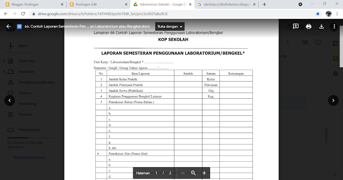 Contoh Laporan Semesteran Penggunaan Laboratorium atau Contoh Laporan Semesteran Penggunaan Laboratorium atau