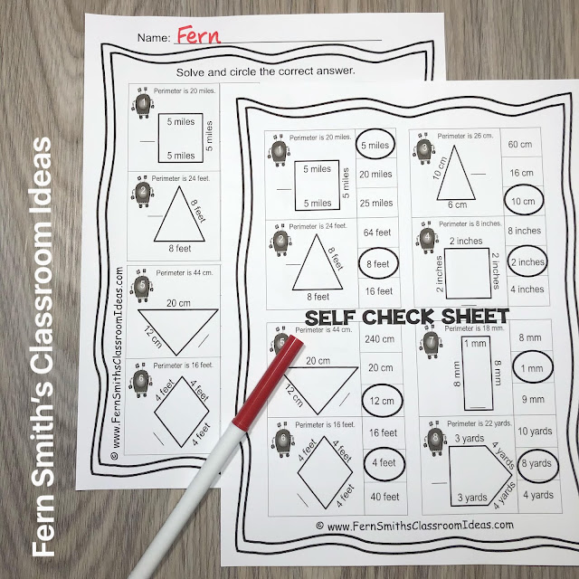 Click Here to Download this Perimeter Find the Missing Side Center Games, Task Cards, and Printable Worksheets Math Center Resource