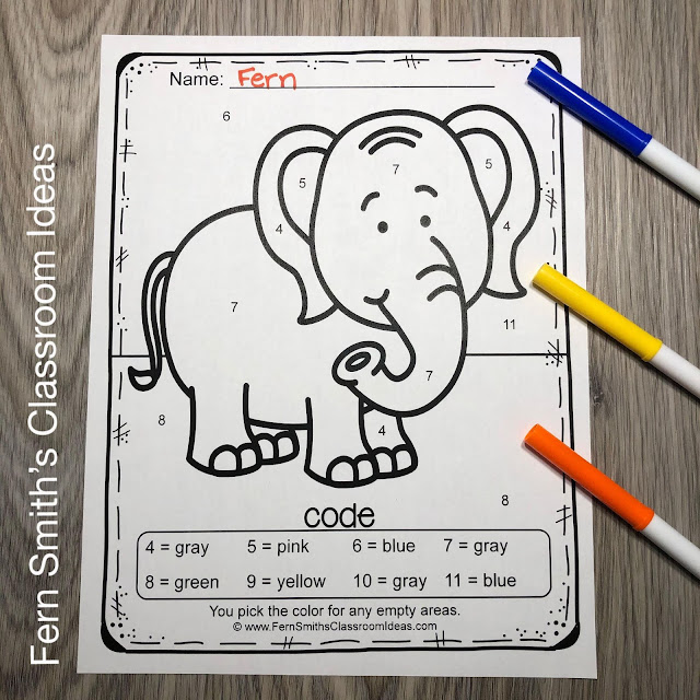 Click Here to Get These Awesome Animals Color By Number Kindergarten Know Your Numbers Resource #FernSmithsClassroomIdeas