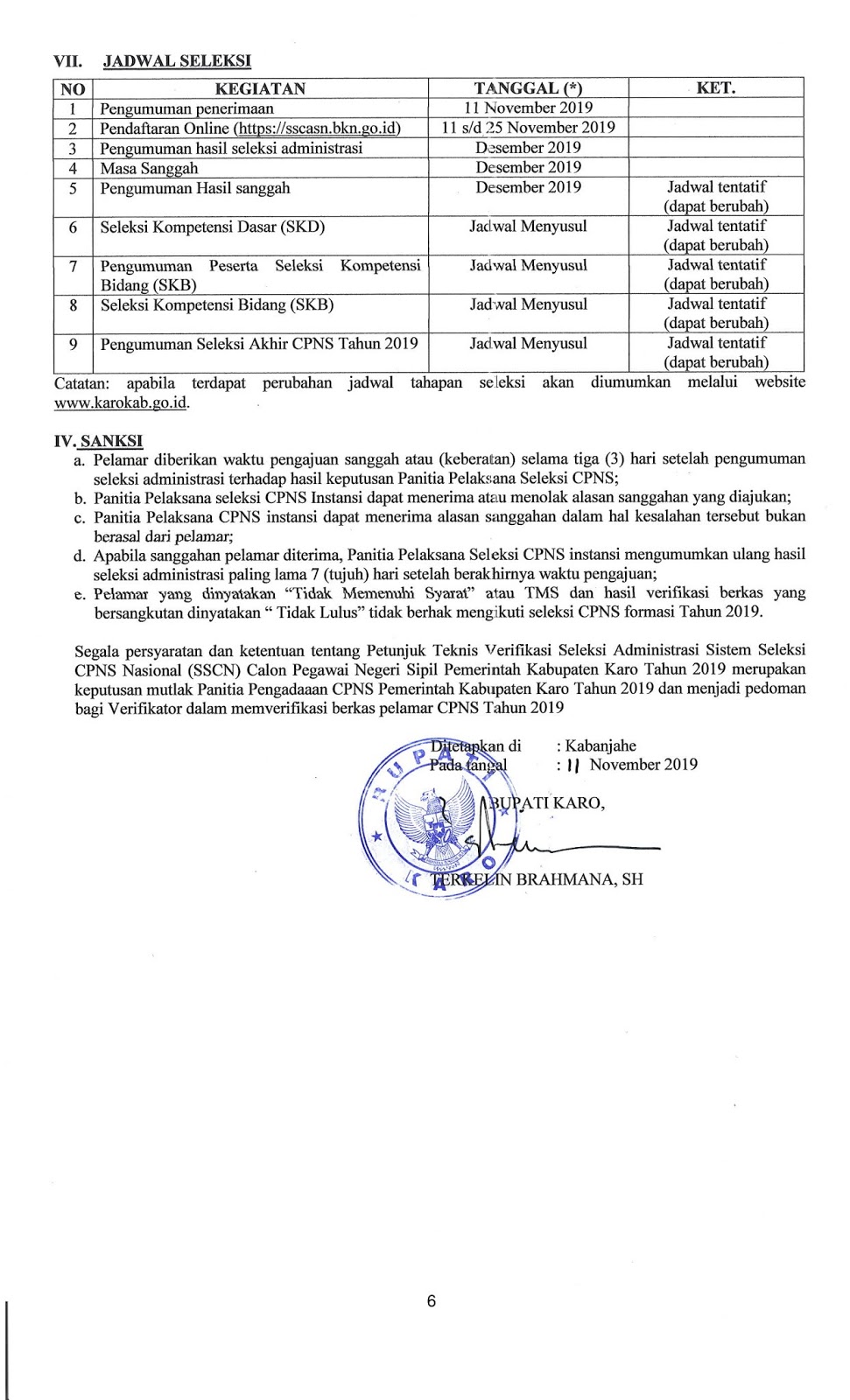 Surat Pernyataan Tidak Menuntut Untuk Diangkat Menjadi Pns