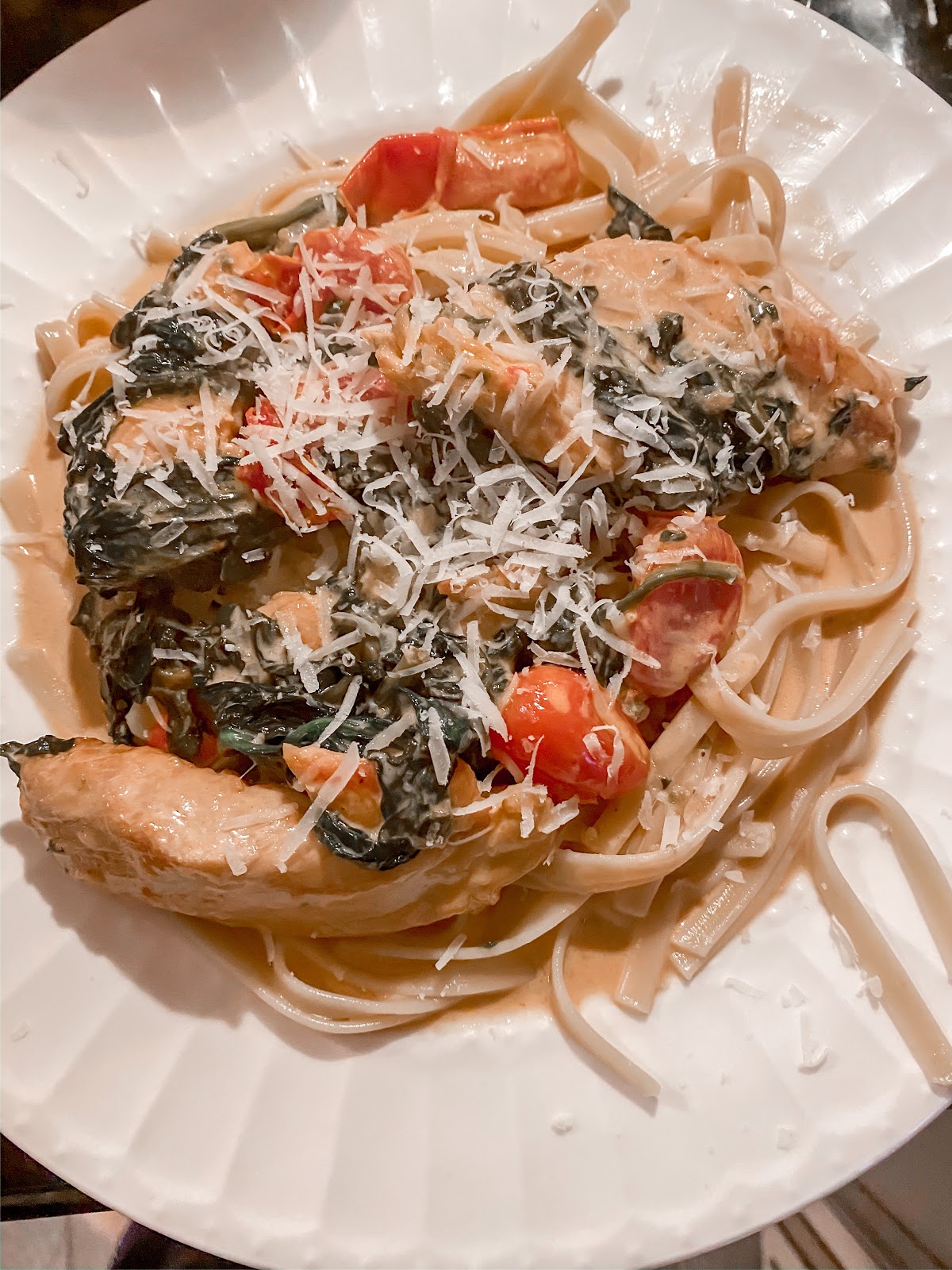 Creamy Chicken Pasta Florentine SheShe and Shimmer