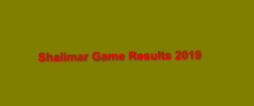 Shalimar Game Result Chart