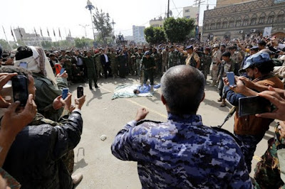 The execution took place in a public square in Sana, Yemen, and was televised. The execution took place in a public square in Sana, Yemen, and was televised.