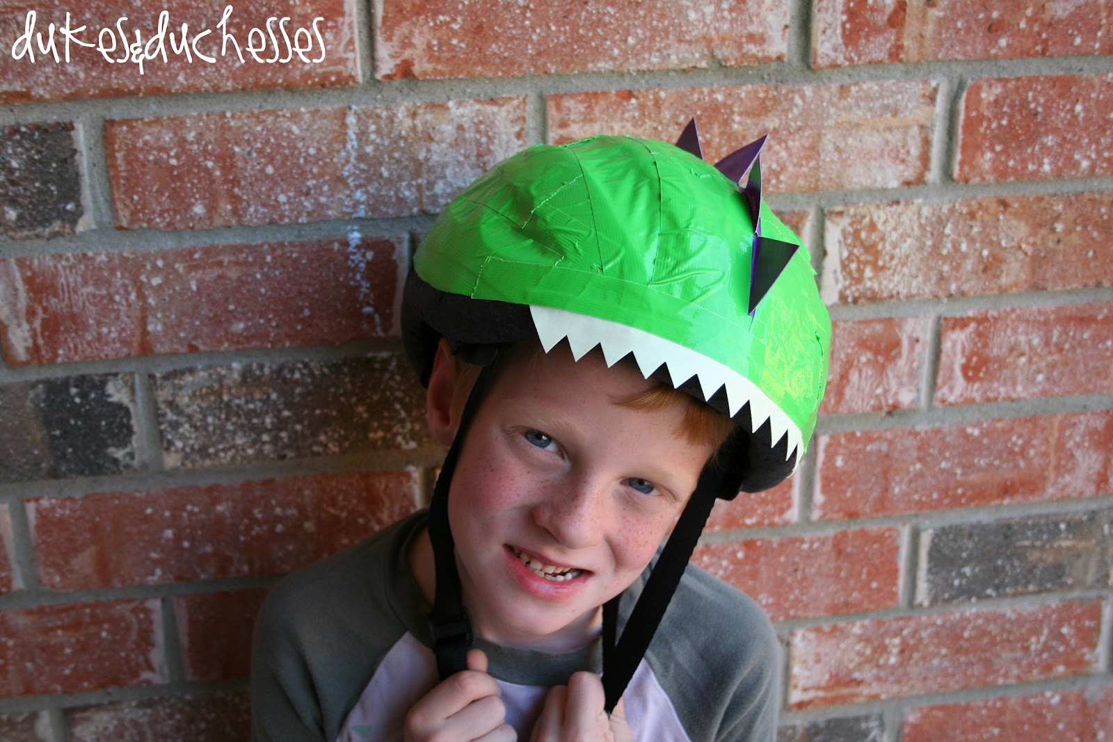 Duct Tape Dinosaur Bike Helmet - Dukes and Duchesses