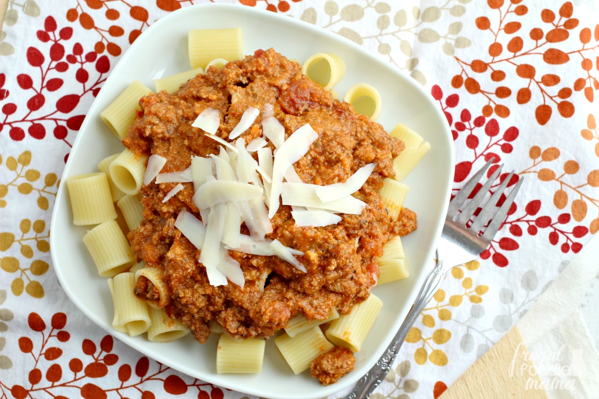 Frugal Foodie Mama Slow Cooker Bolognese Sauce