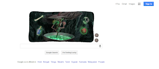 Halloween Witch interactive Google doodle