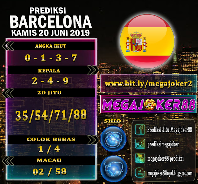 Prediksi Togel Barcelona Jitu Kamis 20 Juni 2019 - dunia dewasa