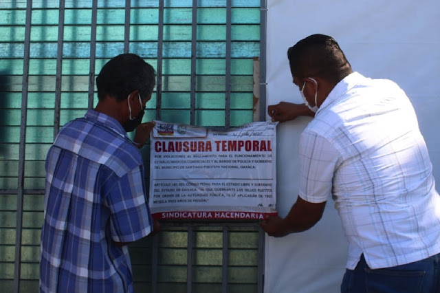 Clausuran establecimiento por no acatar restricciones por Covid-19 en Pinotepa Nacional Clausuran establecimiento por no acatar restricciones por Covid-19 en Pinotepa Nacional