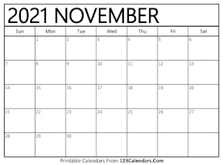 Free Printable Calendar November 2021