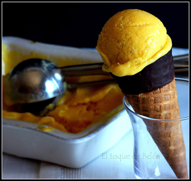 Helado De Mango Y Yogur  Bajo En Calorías 
