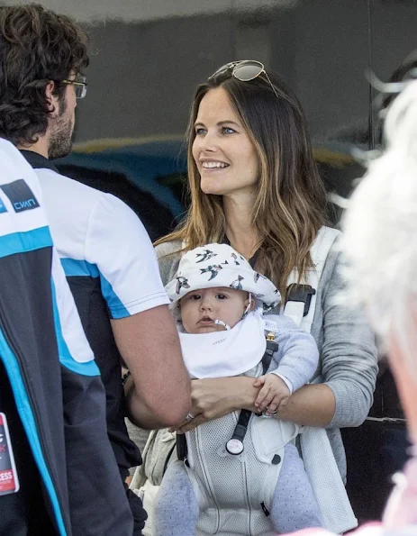 Prince Carl Philip, Princess Sofia Hellqvist and Prince Alexander of Sweden at Touring Car Championship in Karlskoga. Sofia Hellqvist Style