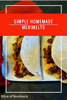 Simple Homemade Meximelts - a quick copykat recipe of a drive through favorite.  Perfect for Taco Tuesday! Slice of Southern