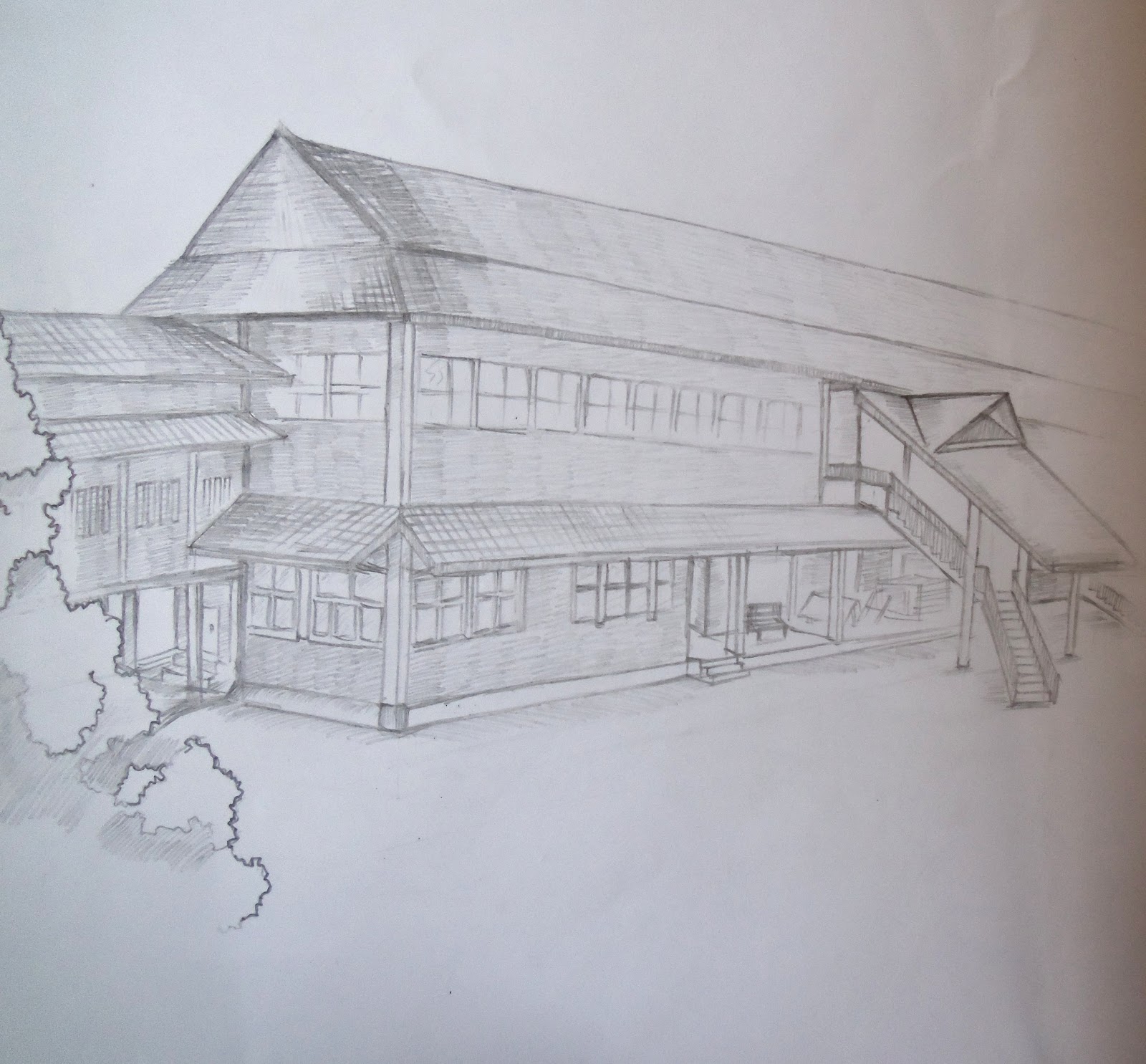 Sketch Tugas Tugas Menggambar Arsitektur Hall Of Flames