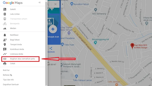 cara pasang google maps di website