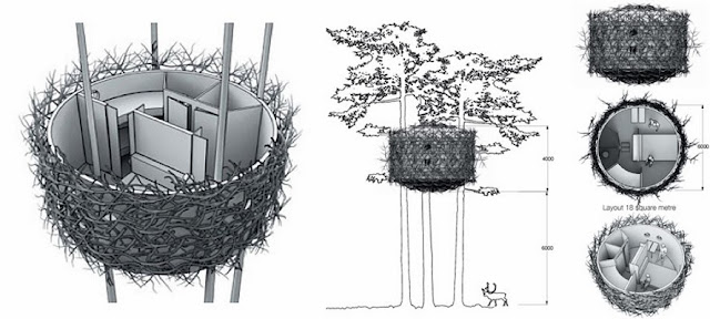 The Bird Nest, esquema de la arquitectura