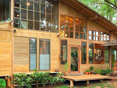 membuat rumah bambu modern