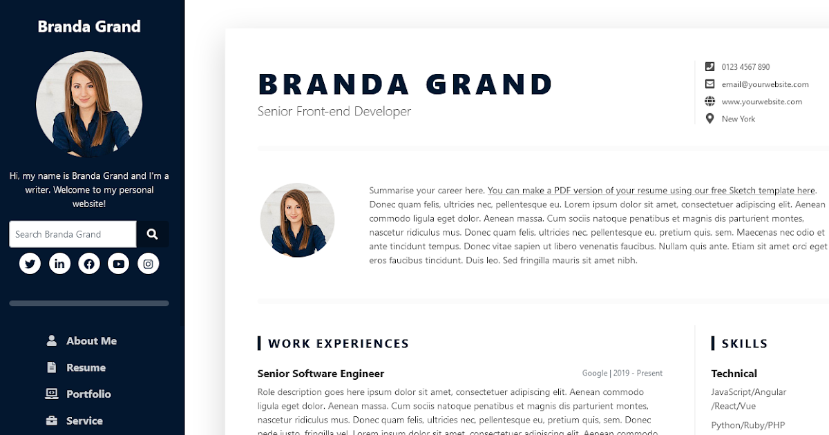 How To Create a Professional Resume in HTML Using Bootstrap | Archie ...